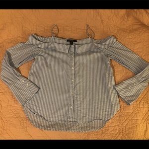 Forever 21 XL Striped Button Down top